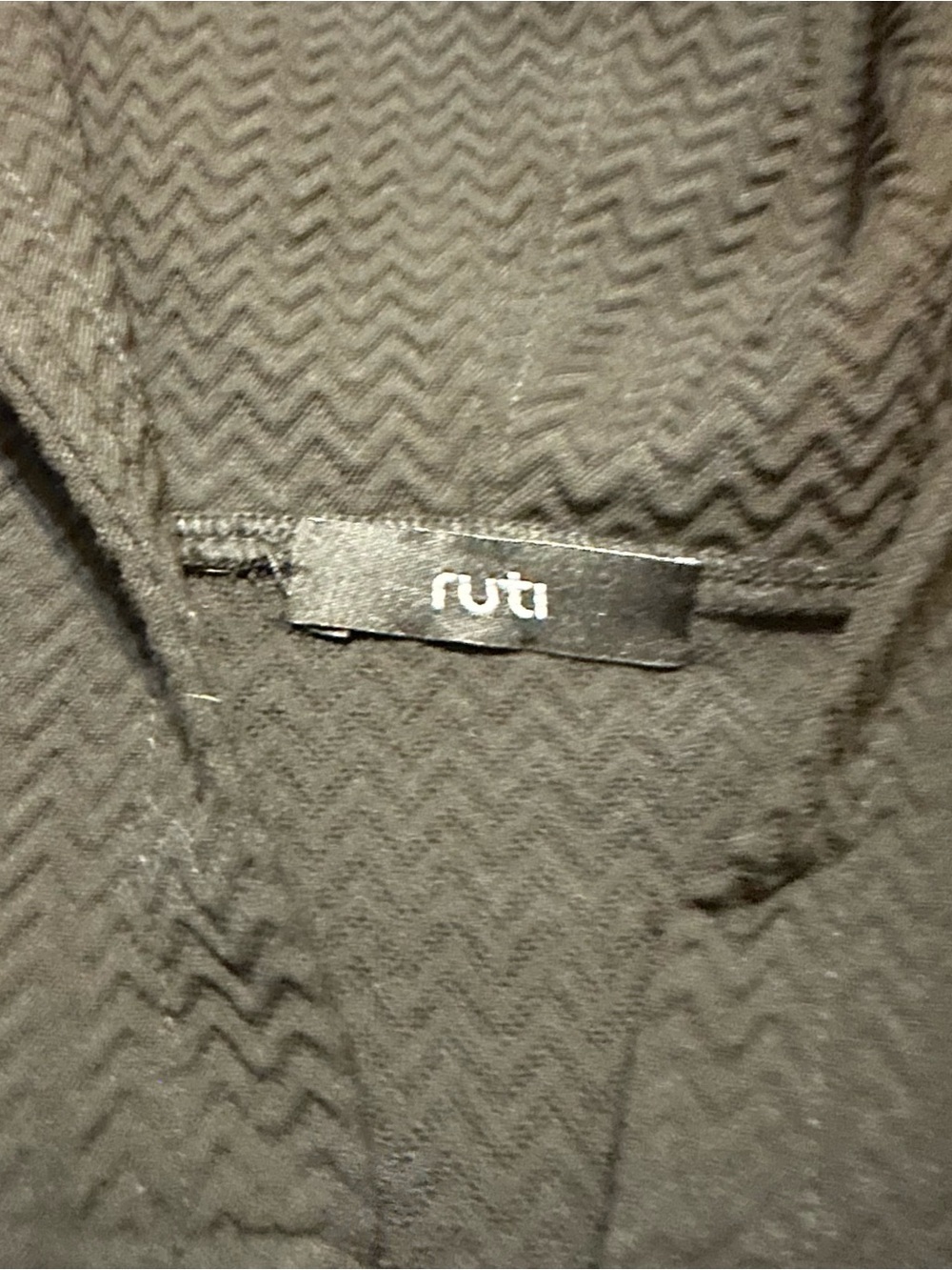 Ruti black textured hooded jacket side pockets size 3 classic M/L - Picture 3 of 12